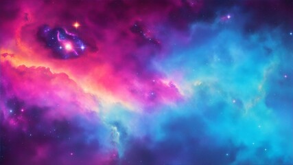 Cosmic background, space with nebula and stars