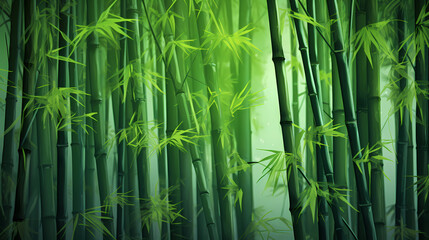 Fototapeta na wymiar Tranquil bamboo forest, tall bamboo stalks create a dense and peaceful atmosphere