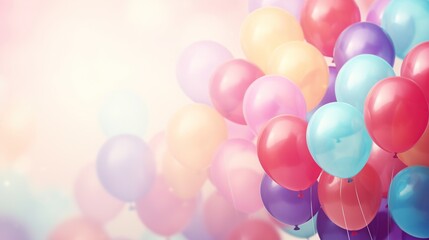 Fototapeta na wymiar Colorful balloons with bokeh background