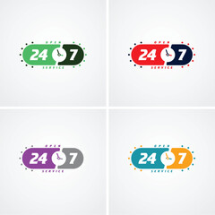 24/7 Service Icons Download Free and Premium Options