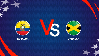 ecuador vs jamaica broadcast template for sports Copa America 2024. vector illustration