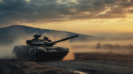 Tank on the battlefield