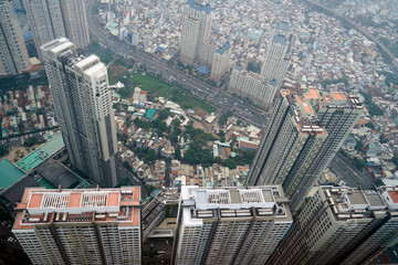 High angle view iover Ho Chi Minh city, Vietnam