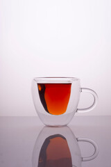 cup of tea on a white background minimalism