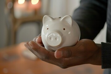piggy bank in hands