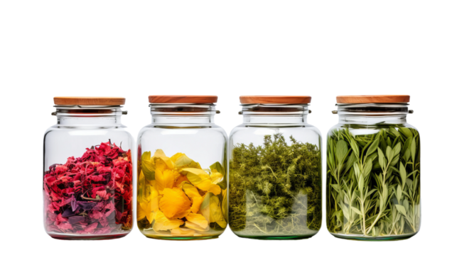 jars of preserved vegetables