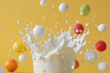 Milk+Nutrition+3D render,3D illustrate