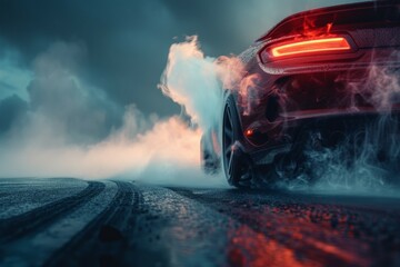 Drifting and racing concept. Background with selective focus and copy space