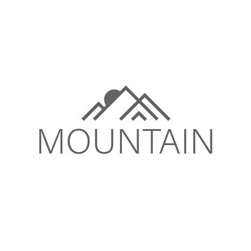 Animation logo icon Mountain lines grey color on white background