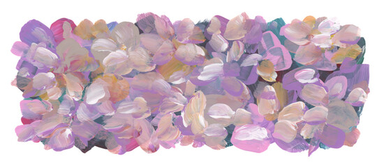 Fototapeta premium Art oil and Acrylic smear flower blot painting frame. Abstract texture color stain brushstroke background.
