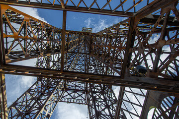 Iron tower seen from below