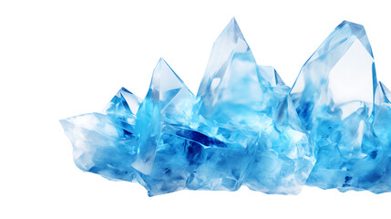  glistening crystal blue ice frozen in an abstract futuristic 3d texture isolated on a transparent background