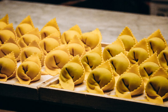 Italian cappellacci with ricotta and spinach