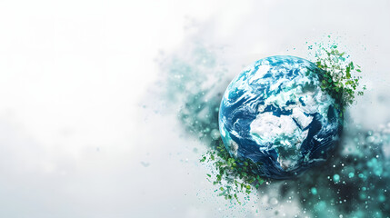 Celebrating Earth Day: A Vibrant Concept of Global Environment Preservation on a Pristine White Background - A Tribute to World Environment Day and the Power of Generative AI