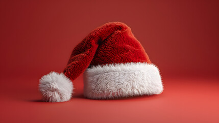 Obraz na płótnie Canvas Jolly Santa Hat: A Cheerful Symbol of the Festive Season, Isolated on a Pristine Background