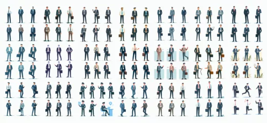 Fotobehang Vector set of businessmen with a simple and minimalist flat design style © Sabiqul Fahmi
