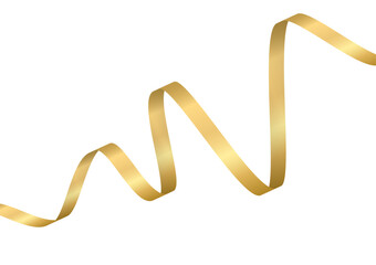 Golden Ribbon. Vector Illustration Isolated on White Background. 