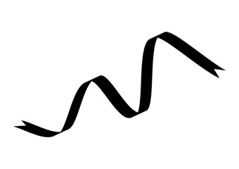 Black Ribbon. Vector Illustration Isolated on White Background. 