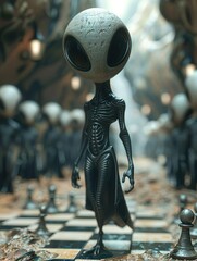 Renderização 3D de Alienígena  - obrazy, fototapety, plakaty