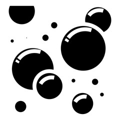 Foam or bubbles isolated icons, fizzy drink and effervescent effect