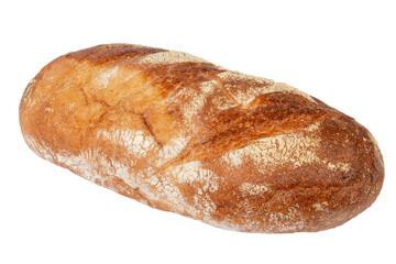 Freshly baked loaf isolated on white background. Fresh pastries.
