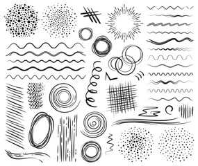 Hand drawn graphic elements for organic design - 748300365