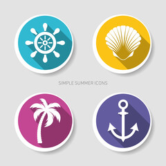 Trendy vector summer web icons design templates - 748300961