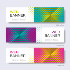 Trendy halftone abstract design vector web banners - 748301137