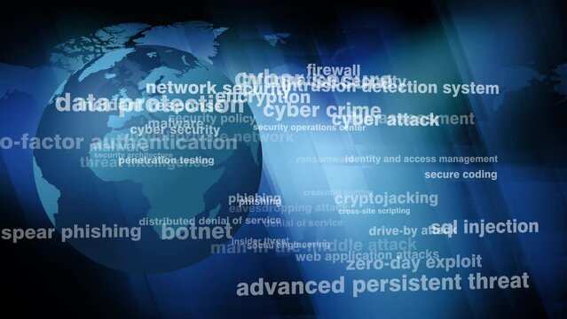 Secure world globe with cyber secure technology for protection against cyber threats and data breaches