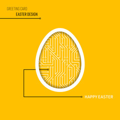 Vector happy easter egg online greeting card - 748301559