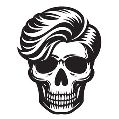 Skull Wearing glasses, Stylish skull black and white, Trendy Elements with retro photocopy effect, Skull,