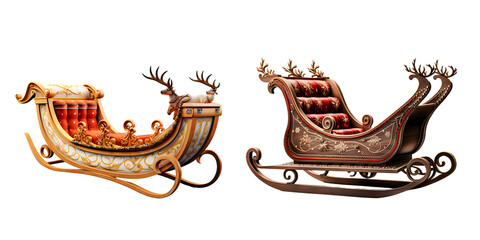 set of two christmas sleigh for chiristmas santa  