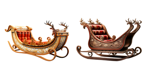 set of two christmas sleigh for chiristmas santa  
