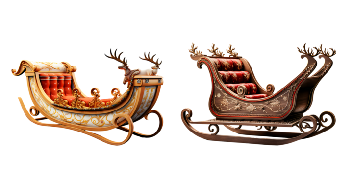 set of two christmas sleigh for chiristmas santa  