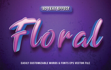 Floral 3d editable text effect style