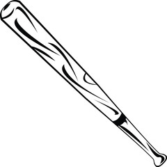 baseball Bat isolated on white background - baseball bat silhouette	