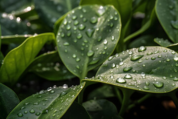 Nature's Sparkle: Leaf Enhanced by Morning Dew