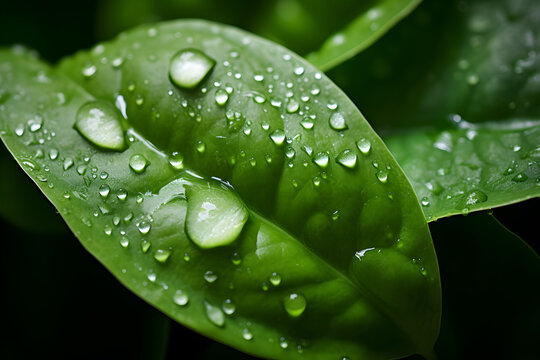 Dew-Kissed Beauty: Leaf Adorned with Nature's Elixir"