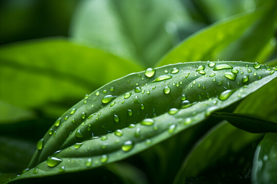 Dew-Kissed Beauty: Leaf Adorned with Nature's Elixir"