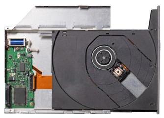 Old CD reader used in portable computers.