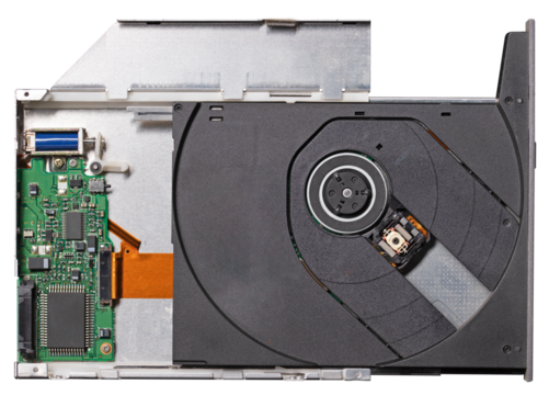 Old CD reader used in portable computers.