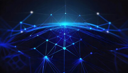 Abstract technology background with connection lines and dots, 3d render illustration.