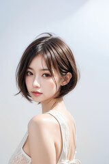 Obraz premium Gorgeous Young Female Model - Fashion or Cosmetics Model - Beauty with Perfect Fine Features - Beautiful Smooth Hair