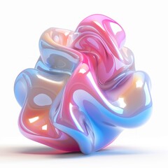 Stylized Rounded Figure on White Background Generative AI