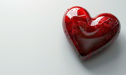 Minimalistic Heart Concept for Valentine's Day with White Copy Space Generative AI