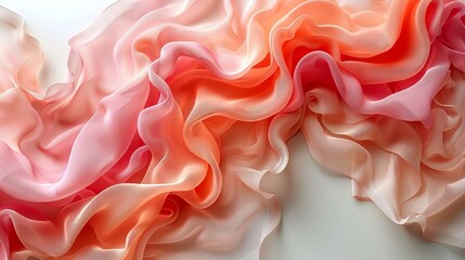 Obraz premium Abstract Modern Peach Ribbons Wallpaper Generative AI
