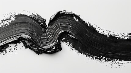 Black Oil Paint Brush Stroke Illustration Generative AI