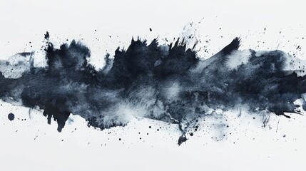 Abstract Watercolor Ink Stain on White Background Generative AI - obrazy, fototapety, plakaty
