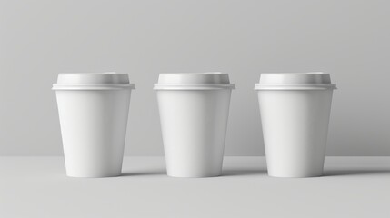 Minimalist White Coffee Cup on Blank Paper Generative AI