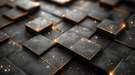 Golden Geometric Abstract Background with Space for Text Generative AI